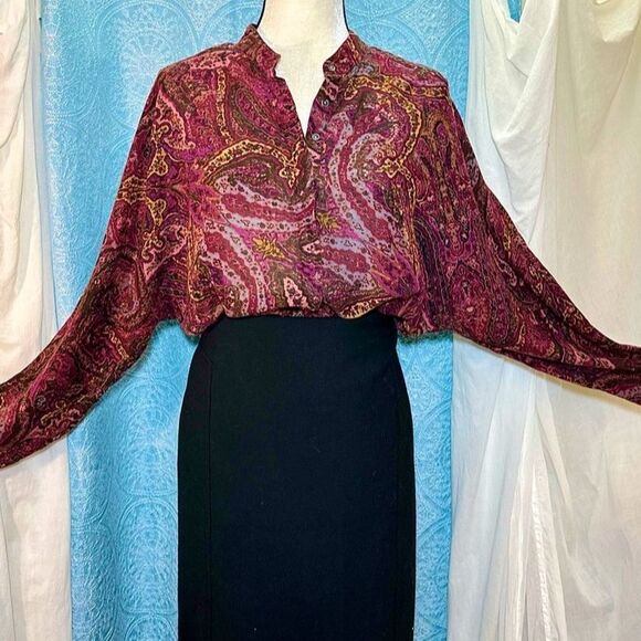 #S1 Vintage Lauren Ralph Lauren 100% Cotton Dolman Sleeved Popover Sz XL - Picture 2 of 7